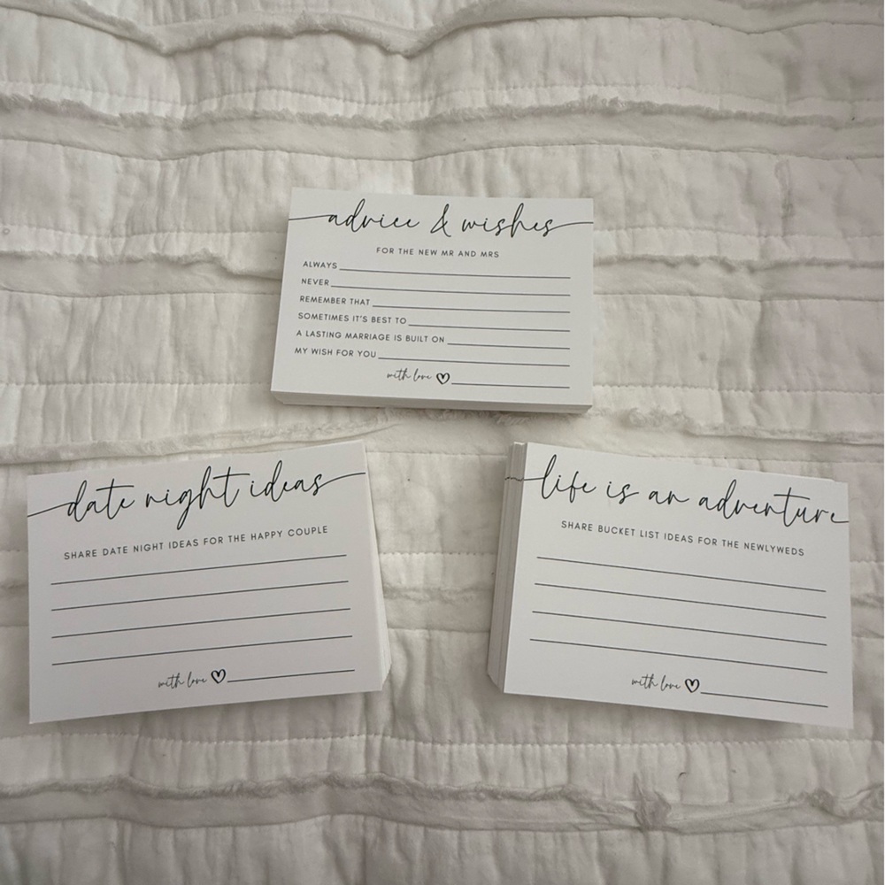 Wedding advice cards